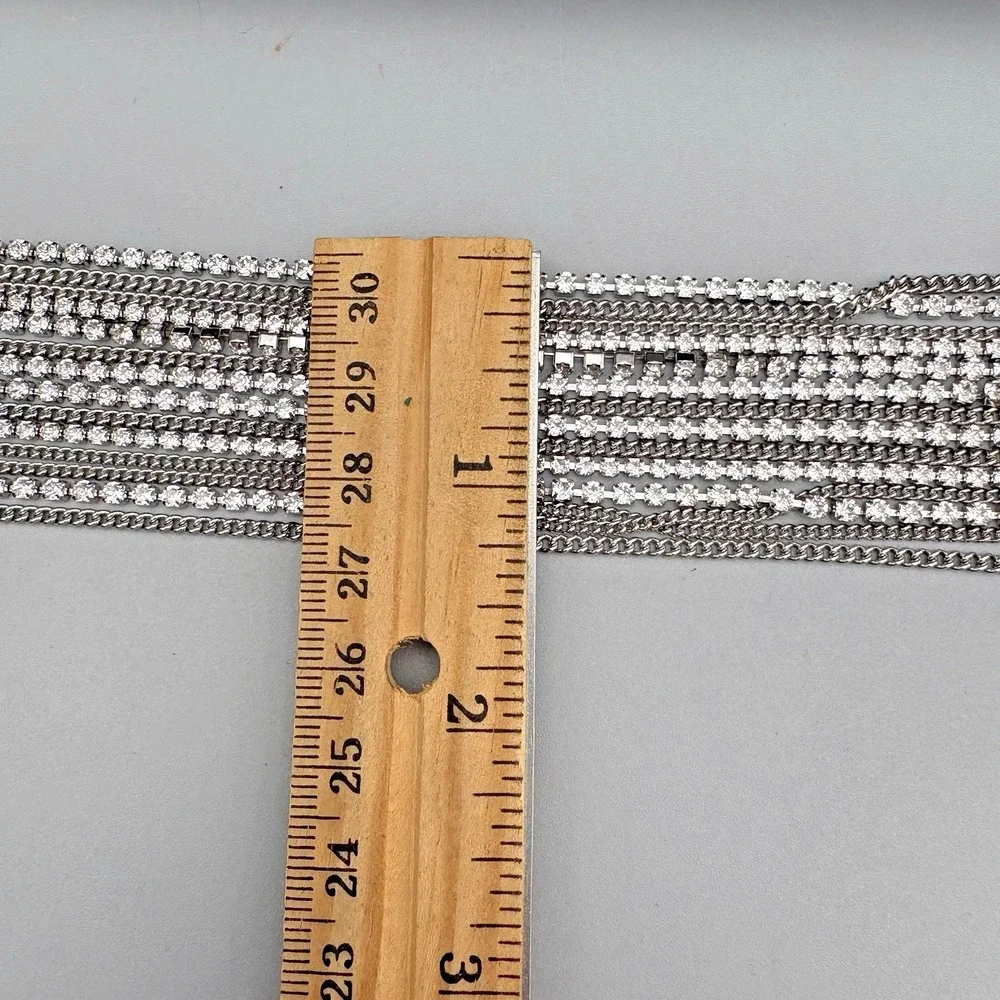 NEW Swarovski Bracelet Multi Strand Glam Rhodium Plated 7
